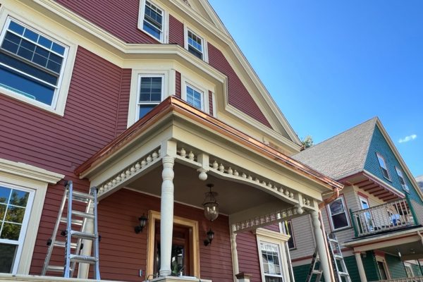 Seamless gutter close-up – Revere MA house